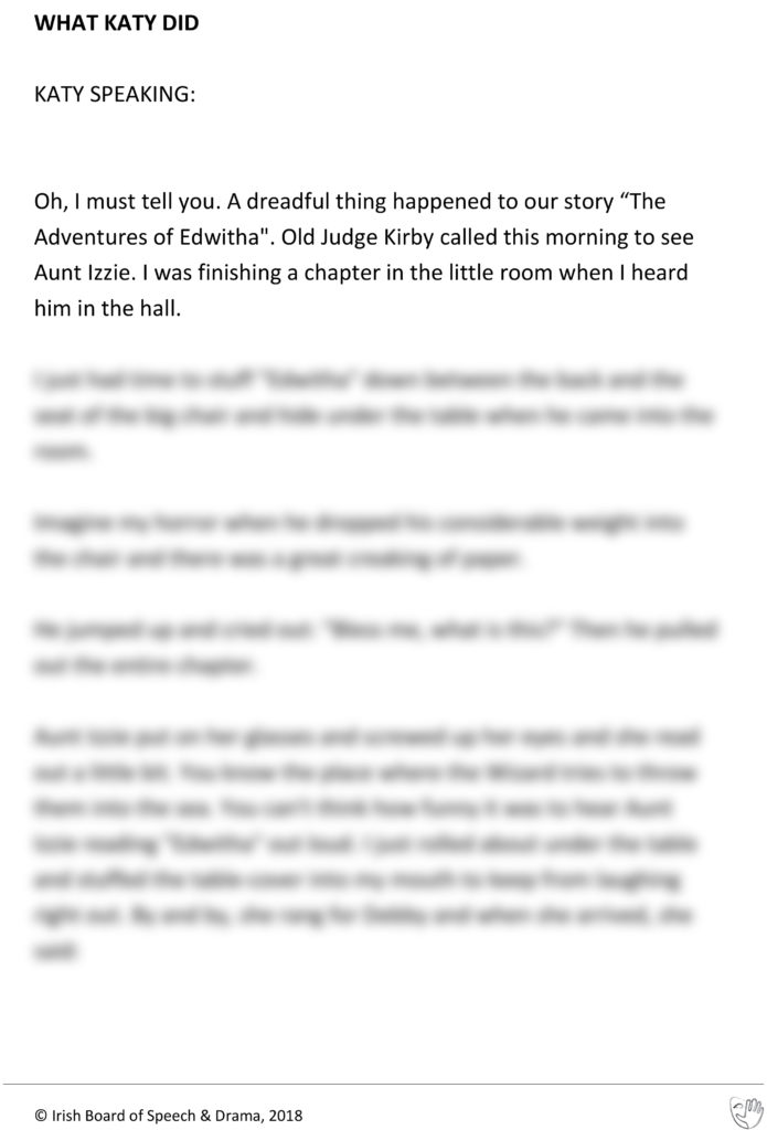 What Katy Did (Katy Speaking)