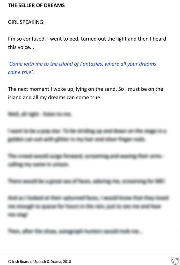 The Seller of Dreams (Girl Speaking)