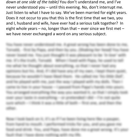 A Doll's House (Nora Speaking)