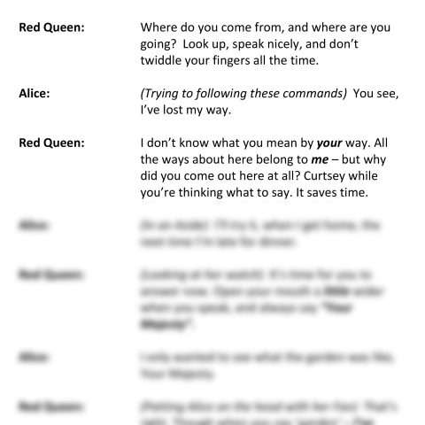 Alice In Wonderland (Red Queen and Alice Speaking)