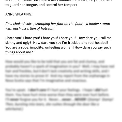 Anne Of Green Gables (Anne Speaking)