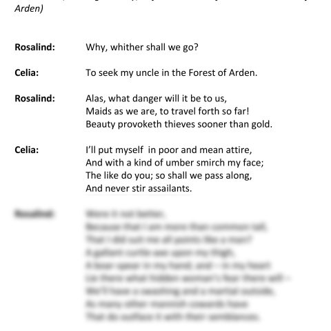 As You Like It (Rosalind and Celia Speaking)