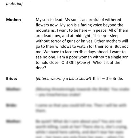 Blood Wedding (Mother and Bride Speaking)