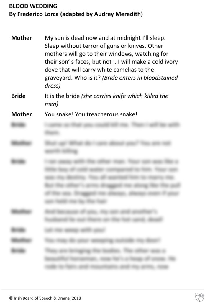 Blood Wedding (Mother and Bride Speaking)