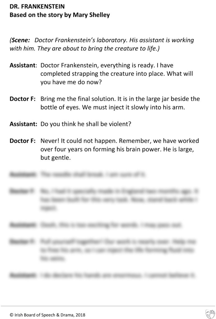Dr. Frankenstein (Assistant and Doctor F Speaking)