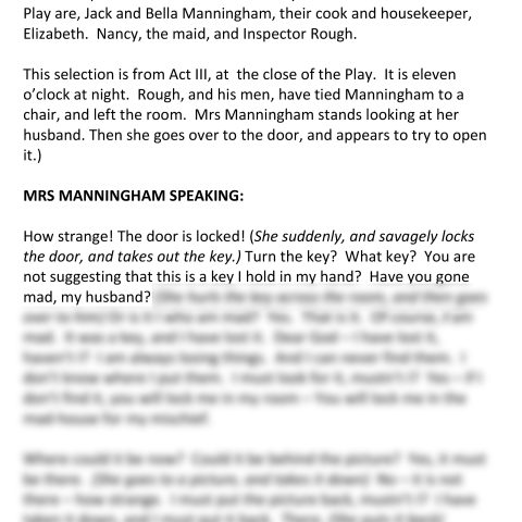 Gas Light (Mrs. Manningham Speaking)