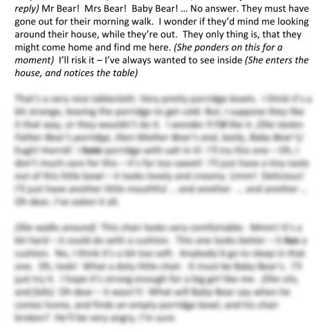 Goldilocks And The Three Bears (Goldilocks Speaking)