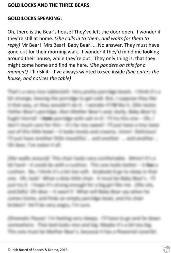 Goldilocks And The Three Bears (Goldilocks Speaking)