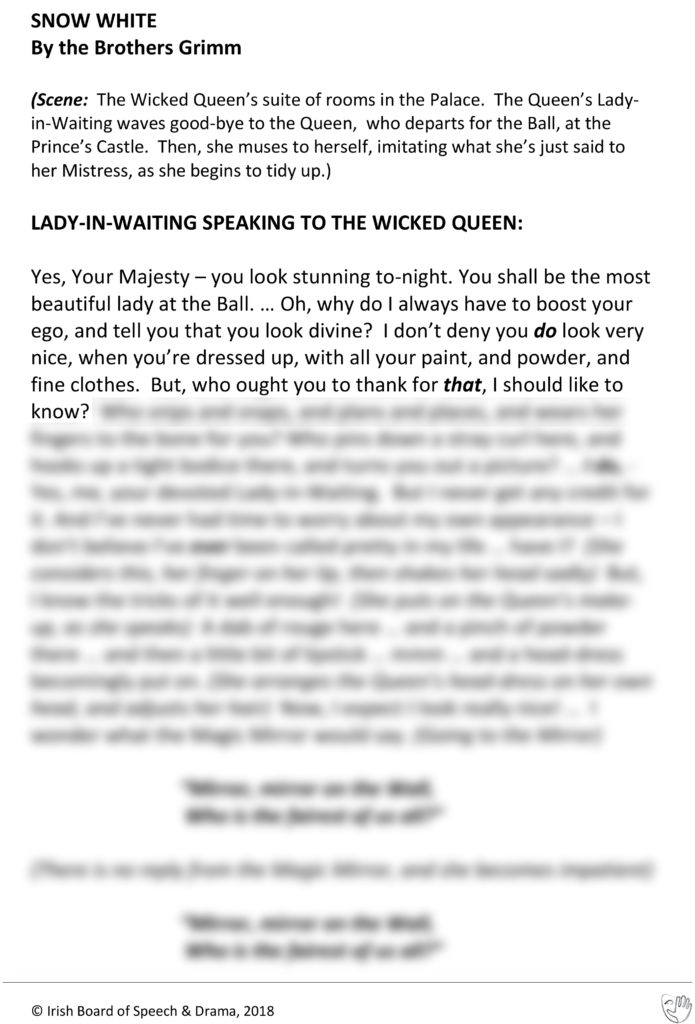 Snow White (Lady-In-Waiting Speaking)
