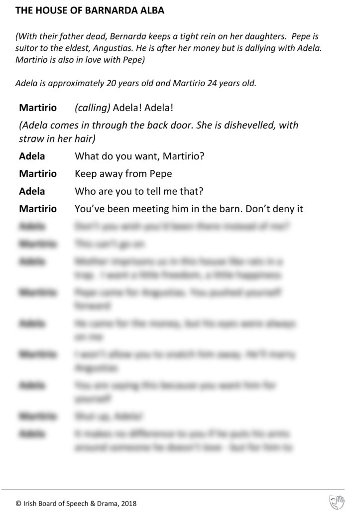 The House of Barnarda Alba (Martirio and Adela Speaking)
