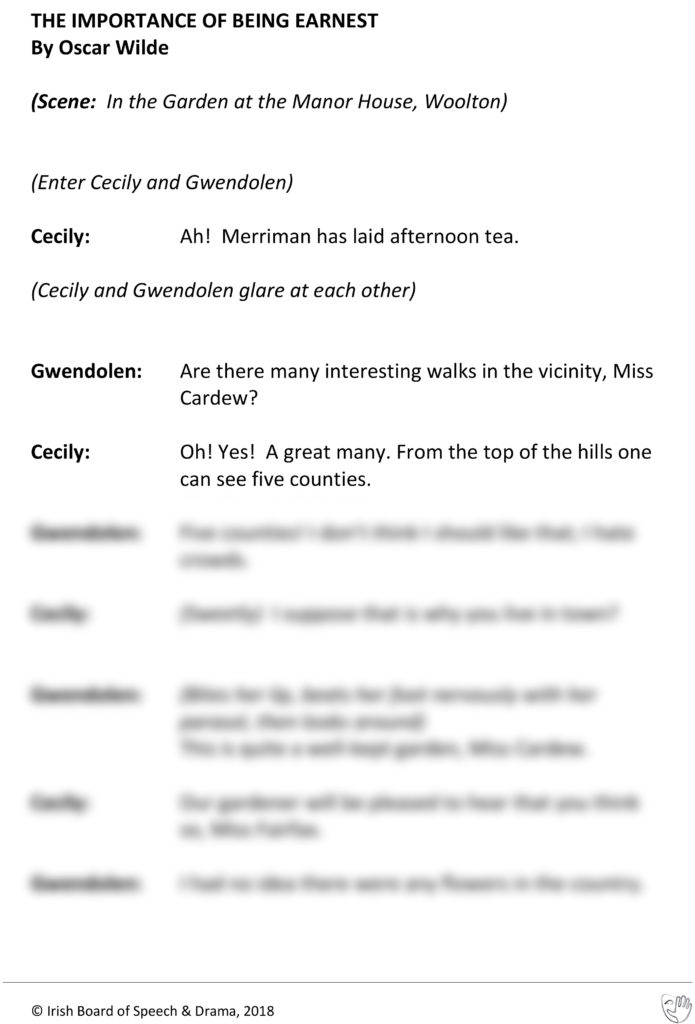 The Importance Of Being Earnest (Cecily and Gwendolen Speaking)