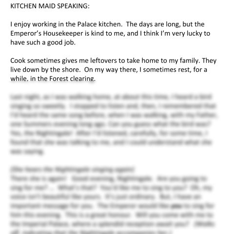 The Nightingale (Kitchen Maid Speaking)