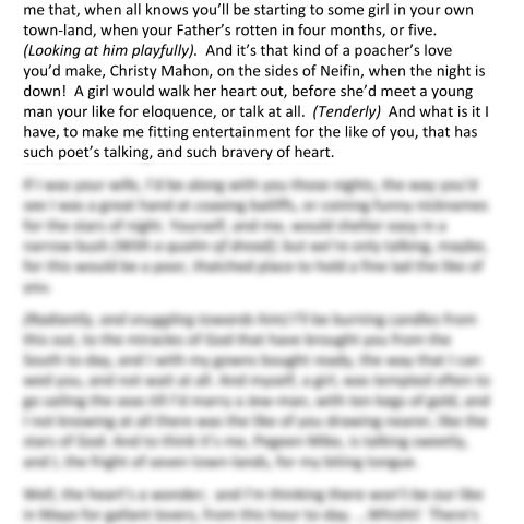 The Playboy Of The Western World (Pegeen Mike Speaking)