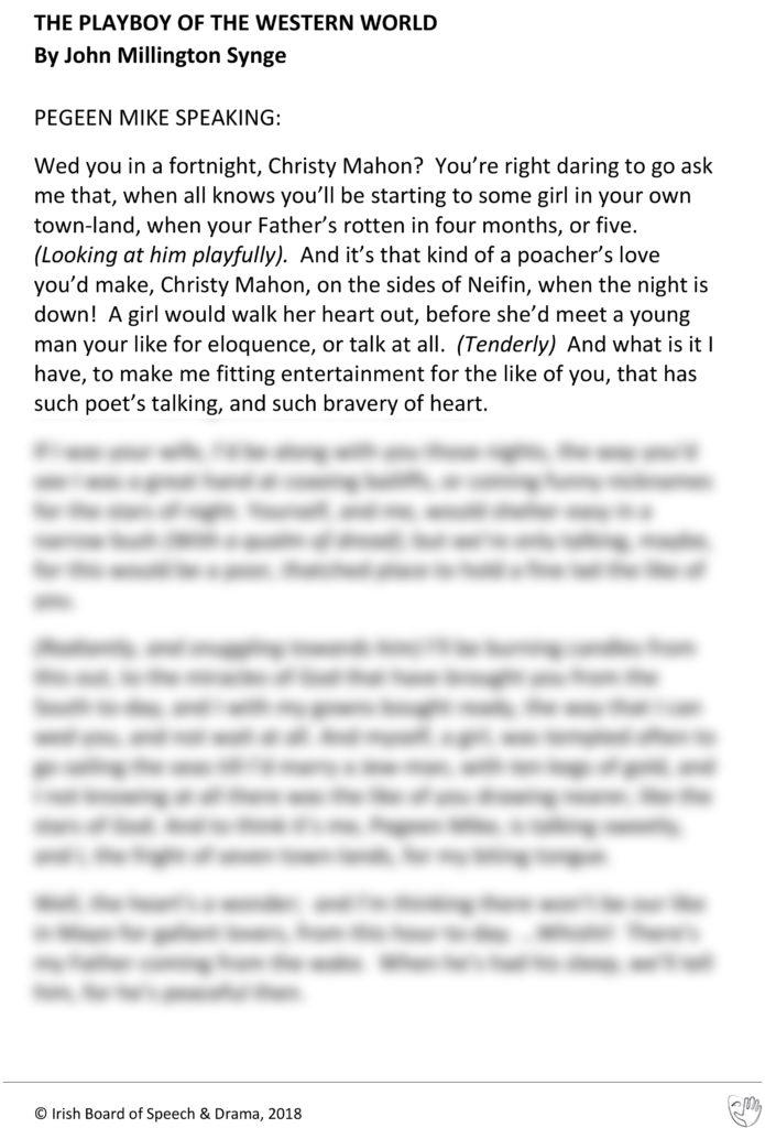 The Playboy Of The Western World (Pegeen Mike Speaking)