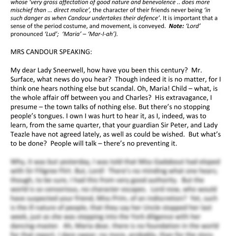 The School For Scandal (Mrs. Candour Speaking)