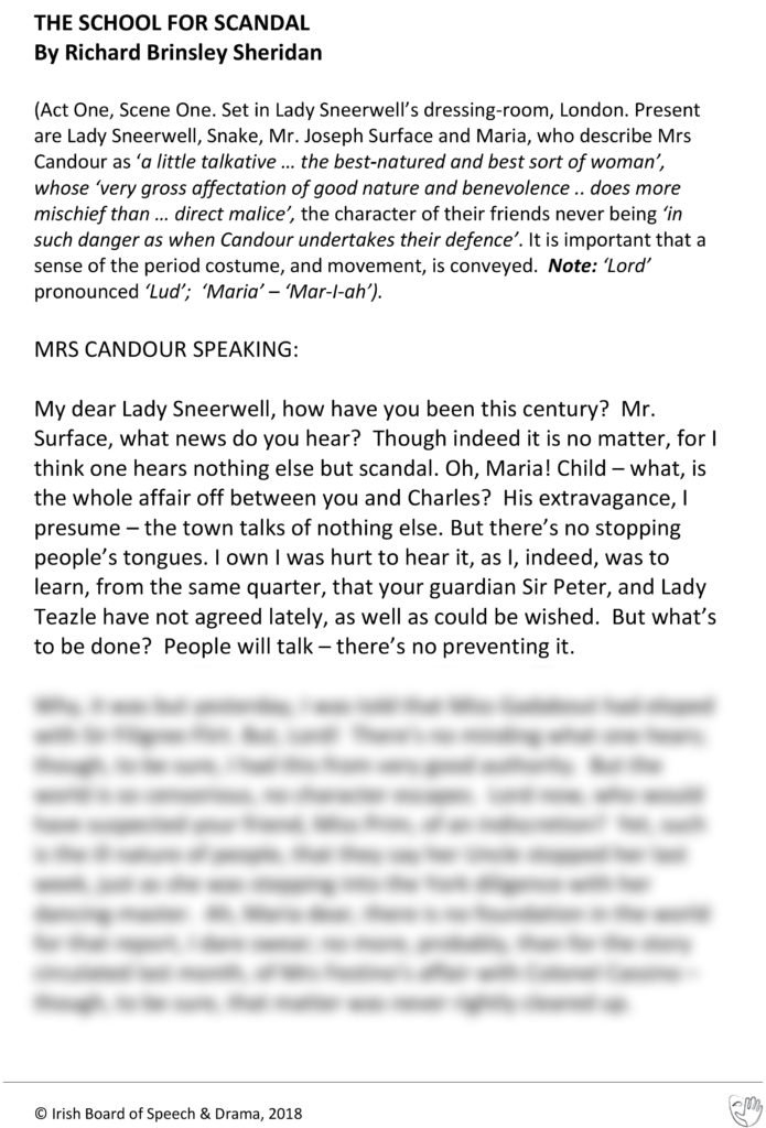 The School For Scandal (Mrs. Candour Speaking)