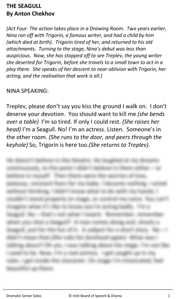 The Seagull (Nina Speaking)