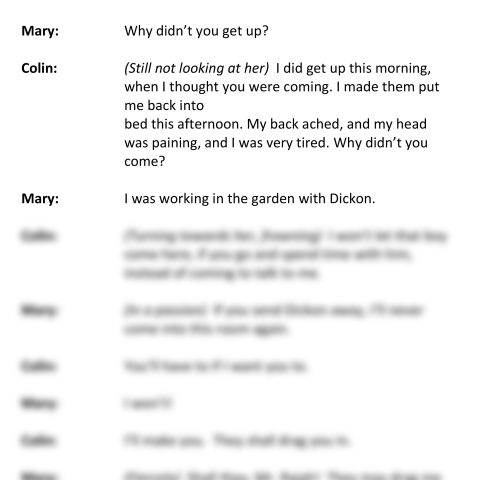 The Secret Garden (Mary and Colin Speaking)