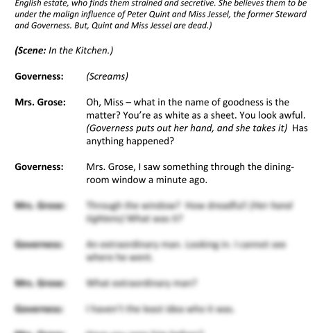 The Turn Of The Screw (Governess and Mrs. Grose Speaking)