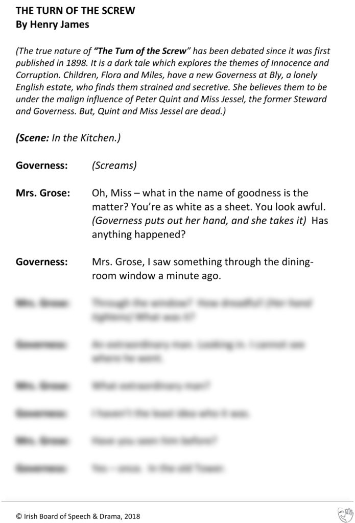 The Turn Of The Screw (Governess and Mrs. Grose Speaking)
