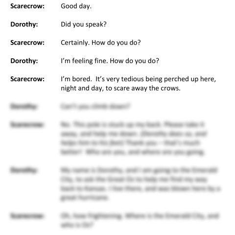The Wizard Of Oz (Scarecrow and Dorothy Speaking)