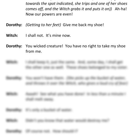 The Wizard Of Oz (Witch and Dorothy Speaking)