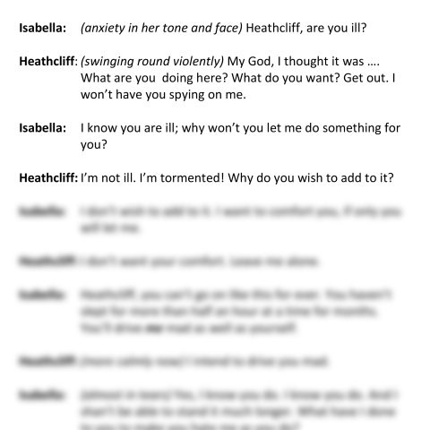 Wuthering Heights (Heathcliff and Isabella Speaking)