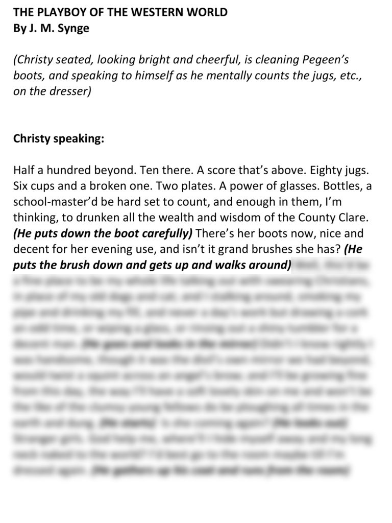 The Playboy of the Western World (Christy Speaking)